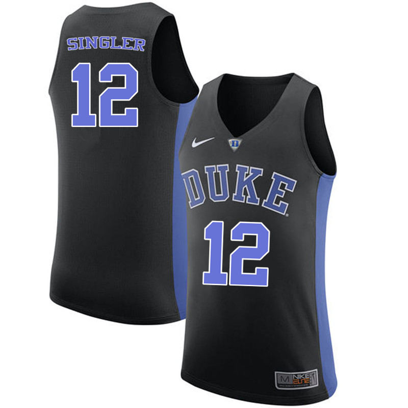 Men #12 Kyle Singler Duke Blue Devils College Basketball Jerseys-Black